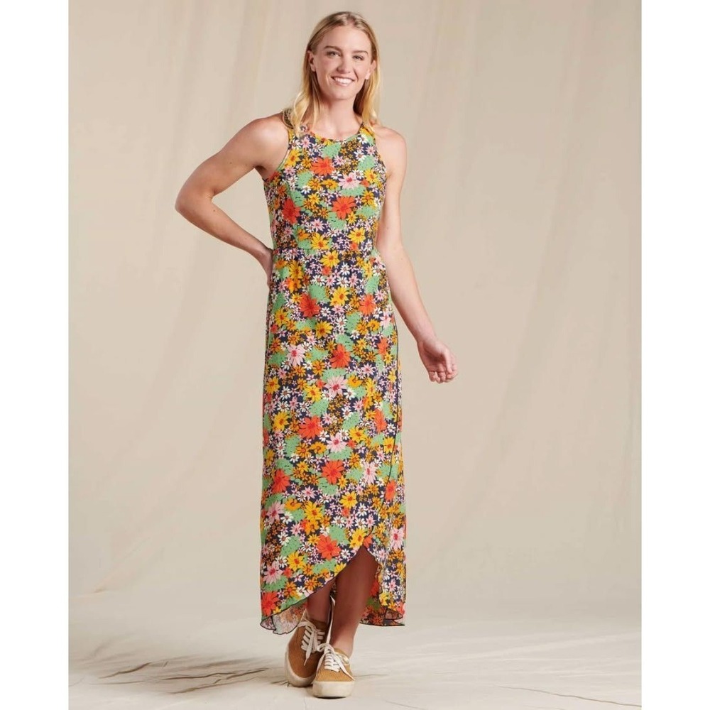 Toad&Co Sunkissed Maxi Dress XS‎ Floral Outdoor Granola Cutout Lightweight NWT